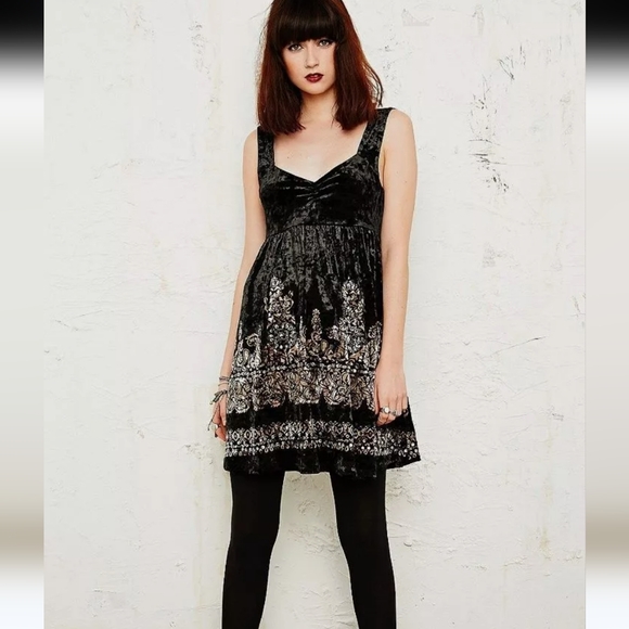 Free People Velvet Underground Dress Black Sz.S - Picture 1 of 8